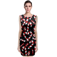 Christmas Candy Canes  Classic Sleeveless Midi Dress by BubbSnugg