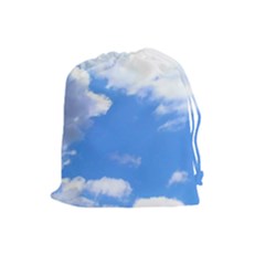 Clouds And Blue Sky Drawstring Pouches (large)  by picsaspassion