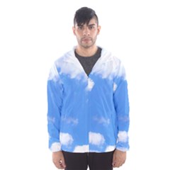 Clouds And Blue Sky Hooded Wind Breaker (men) by picsaspassion