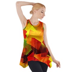 Indian Summer Cubes Side Drop Tank Tunic