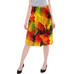 Indian Summer Cubes Midi Beach Skirt by designworld65