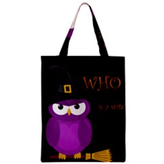 Who Is A Witch? - Purple Zipper Classic Tote Bag by Valentinaart