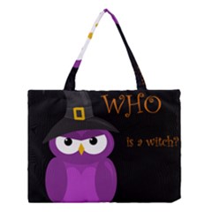 Who Is A Witch? - Purple Medium Tote Bag by Valentinaart