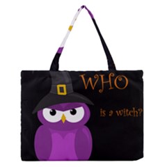 Who Is A Witch? - Purple Medium Zipper Tote Bag by Valentinaart
