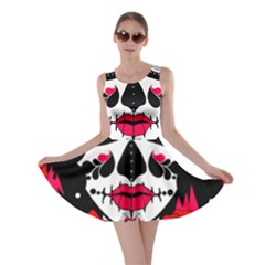 Sugar Skull Red Roses Skater Dress