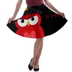 Who Is A Witch? - Red A-line Skater Skirt by Valentinaart
