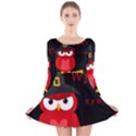 Who is a witch? - red Long Sleeve Velvet Skater Dress View1