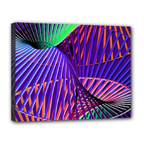 Colorful Rainbow Helix Canvas 14  X 11  by designworld65