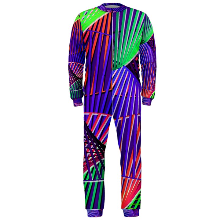 Colorful Rainbow Helix OnePiece Jumpsuit (Men) 