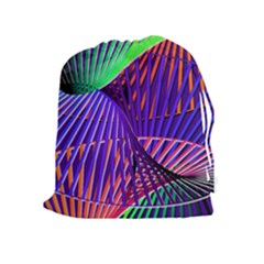 Colorful Rainbow Helix Drawstring Pouches (extra Large) by designworld65