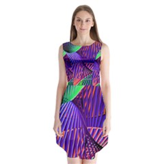 Colorful Rainbow Helix Sleeveless Chiffon Dress   by designworld65