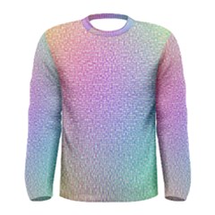 Rainbow Colorful Grid Men s Long Sleeve Tee