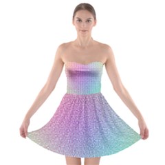 Rainbow Colorful Grid Strapless Bra Top Dress by designworld65