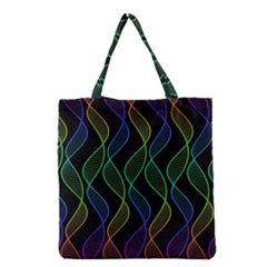 Rainbow Helix Black Grocery Tote Bag by designworld65