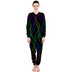 Rainbow Helix Black Onepiece Jumpsuit (ladies)  by designworld65