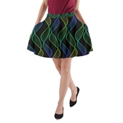 Rainbow Helix Black A-line Pocket Skirt by designworld65