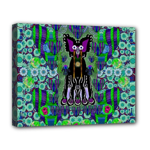 Lady Draccula With Flower Ghost And Love Deluxe Canvas 20  X 16   by pepitasart