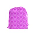 Pink elegant pattern Drawstring Pouches (Large)  View1