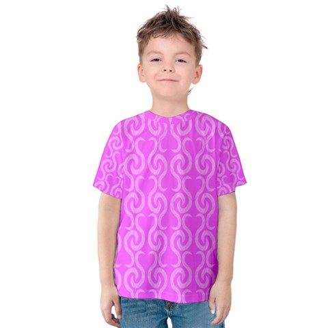 Pink Elegant Pattern Kids  Cotton Tee by Valentinaart