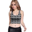 Black and white pattern Racer Back Crop Top View1