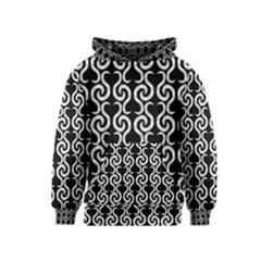 Black And White Pattern Kids  Pullover Hoodie by Valentinaart