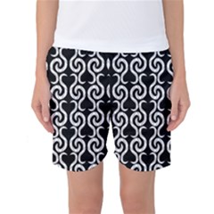 Black And White Pattern Women s Basketball Shorts by Valentinaart