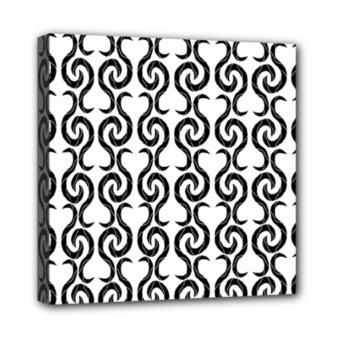 White And Black Elegant Pattern Mini Canvas 8  X 8  by Valentinaart