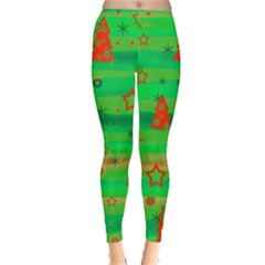 Green Xmas Magic Leggings  by Valentinaart