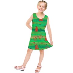 Green Xmas Magic Kids  Tunic Dress by Valentinaart