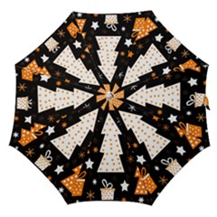 Orange Playful Xmas Straight Umbrellas by Valentinaart