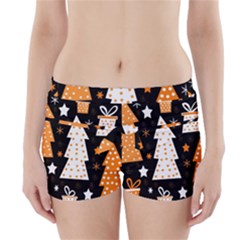 Orange Playful Xmas Boyleg Bikini Wrap Bottoms by Valentinaart