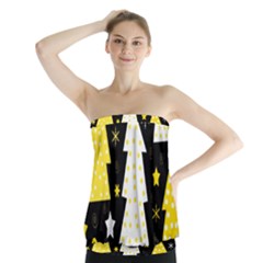 Yellow Playful Xmas Strapless Top by Valentinaart