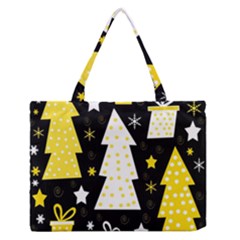 Yellow Playful Xmas Medium Zipper Tote Bag by Valentinaart