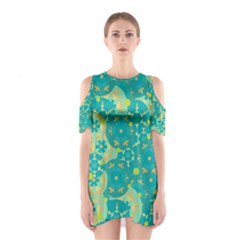 Cyan Design Cutout Shoulder Dress by Valentinaart