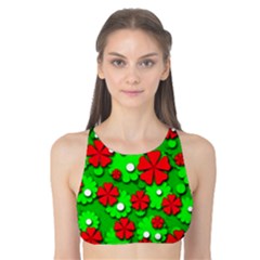 Xmas Flowers Tank Bikini Top by Valentinaart