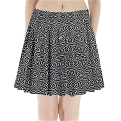 Black And White Tribal Pattern Pleated Mini Skirt by dflcprintsclothing