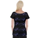 Xmas elegant blue snowflakes Women s Cap Sleeve Top View2