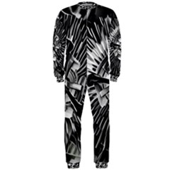 Black And White Passion Flower Passiflora  Onepiece Jumpsuit (men)  by yoursparklingshop