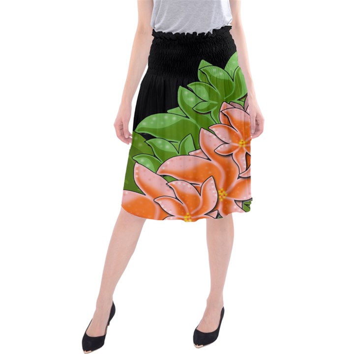 Decorative flowers Midi Beach Skirt