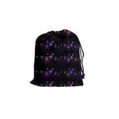 Purple Elegant Xmas Drawstring Pouches (small)  by Valentinaart