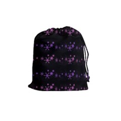 Purple Elegant Xmas Drawstring Pouches (medium)  by Valentinaart