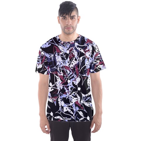 Decorative Abstract Floral Desing Men s Sport Mesh Tee by Valentinaart