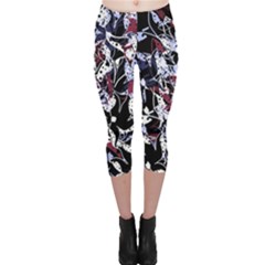 Decorative Abstract Floral Desing Capri Leggings  by Valentinaart