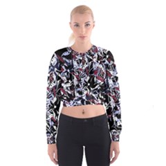 Decorative Abstract Floral Desing Women s Cropped Sweatshirt by Valentinaart