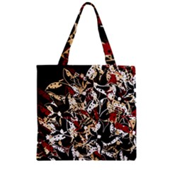 Abstract Floral Design Zipper Grocery Tote Bag by Valentinaart