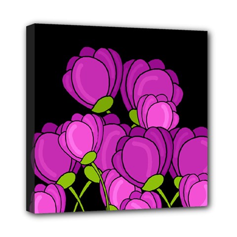 Purple tulips Mini Canvas 8  x 8 