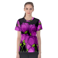 Purple tulips Women s Sport Mesh Tee