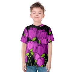 Purple tulips Kids  Cotton Tee