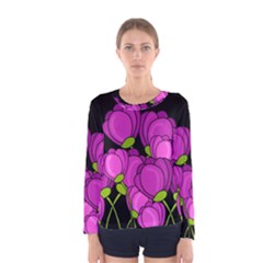 Purple tulips Women s Long Sleeve Tee