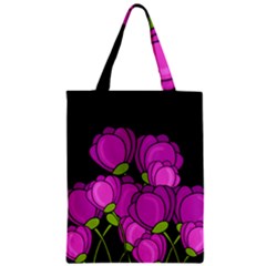 Purple tulips Zipper Classic Tote Bag